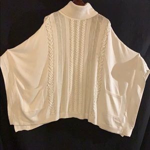 White House Black Market Ecru Poncho